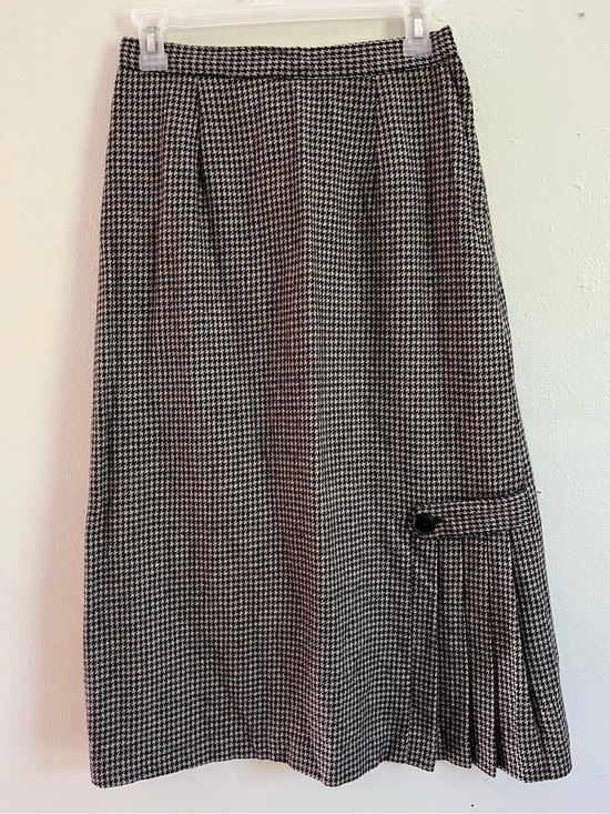 Arthur L Dresses & Skirts - 100% wool Houndstooth Pleated Midi Skirt - Black & White
